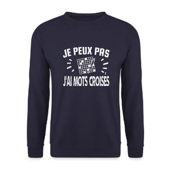 je peux pas j'ai mots croisés - Sweat-shirt Unisexe - marine - Devant - Alina (178cm) & Michal (187cm)