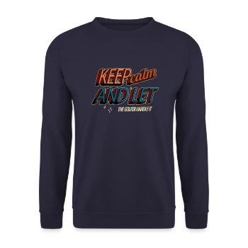 putter golflover sports golflove fun gift idea - Unisex Sweatshirt - navy - Front - Alina (178cm) & Michal (187cm)