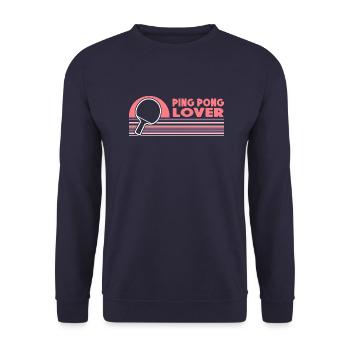 Ping Pong Lover Tischtennisspieler Geschenk - Unisex Pullover - Navy - Vorne - Alina (178cm) & Michal (187cm)