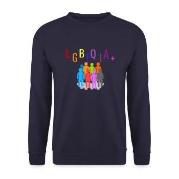 LGBTQIA+ - Unisex Pullover - Navy - Vorne - Alina (178cm) & Michal (187cm)