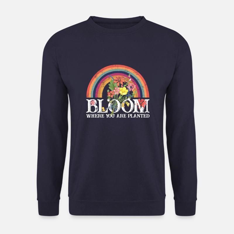 bloom where you are planted Rainbow Blooms - Unisex Sweatshirt - navy