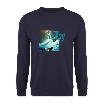 Surfing - Unisex Pullover - Navy - Vorne - Alina (178cm) & Michal (187cm)