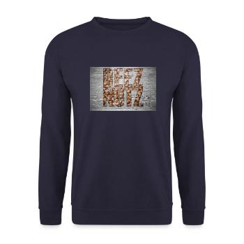 Deez Nutz Graffiti - Unisex Pullover - Navy - Vorne - Alina (178cm) & Michal (187cm)