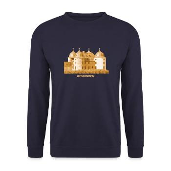Gemünden Schloss Hunsrück Bayern Main - Unisex Pullover - Navy - Vorne - Alina (178cm) & Michal (187cm)