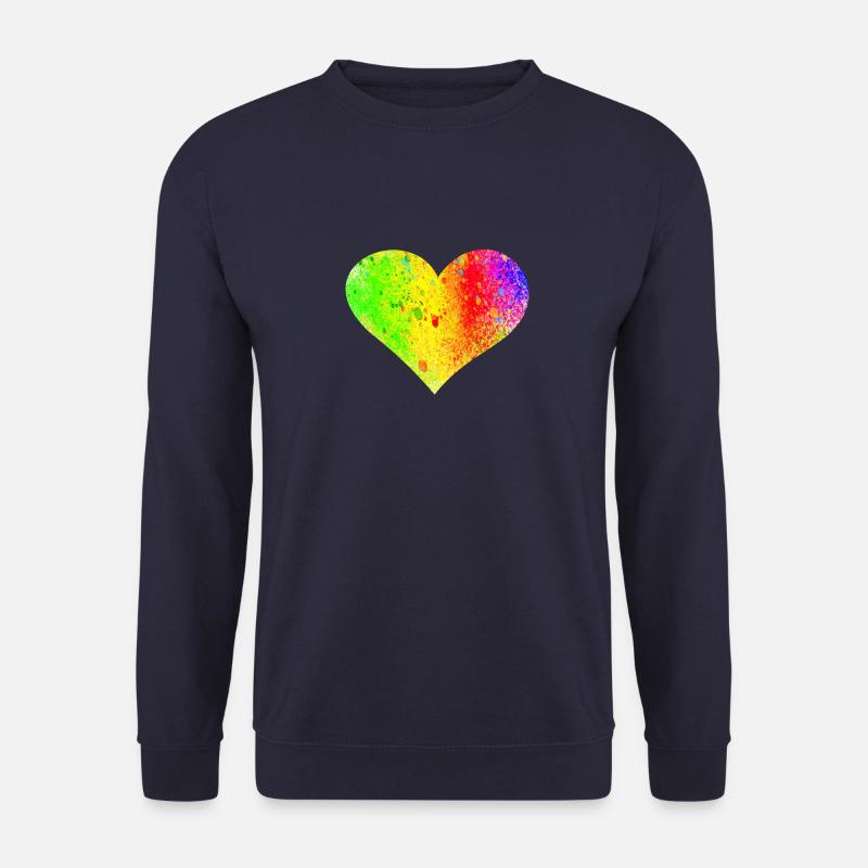 Regenbogen Herz - Unisex Pullover - Navy
