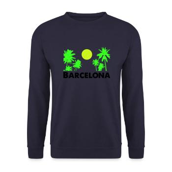 Barcelone - Sweat-shirt Unisexe - marine - Devant - Alina (178cm) & Michal (187cm)
