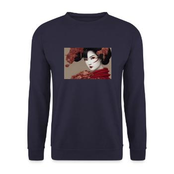 Geisha Asuka - Sweat-shirt Unisexe - marine - Devant - Alina (178cm) & Michal (187cm)