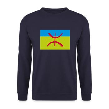 Berber-Amazigh-Flagge Algerien - Unisex Pullover - Navy - Vorne - Alina (178cm) & Michal (187cm)