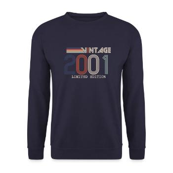 Vintage 2001 Cadeau Anniversaire - Millésime 2001 - Sweat-shirt Unisexe - marine - Devant - Alina (178cm) & Michal (187cm)