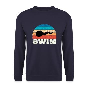 Coucher de soleil rétro vintage - flotteur - Sweat-shirt Unisexe - marine - Devant - Alina (178cm) & Michal (187cm)