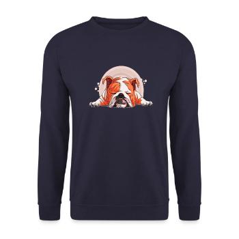 Dog Bulldog Animals Puppy Cute Dog Watercolor Art - Unisex Sweatshirt - navy - Front - Alina (178cm) & Michal (187cm)
