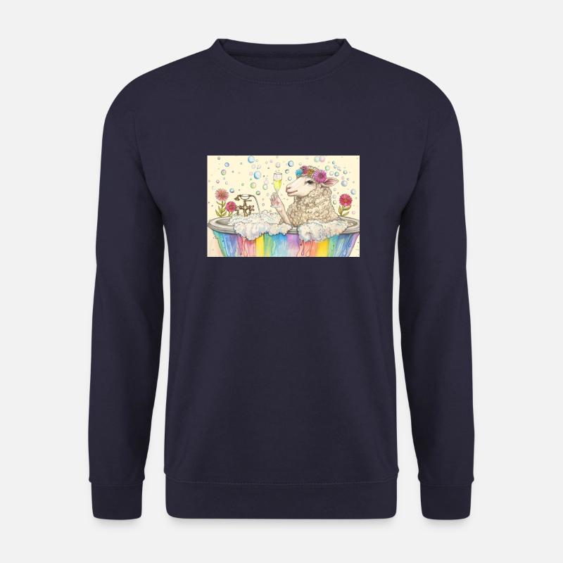 Schaf in Badewanne - Unisex Pullover - Navy
