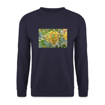 fleur colorée Wolfsmilch (Euphorbia) en fleurs - Sweat-shirt Unisexe - marine - Devant - Alina (178cm) & Michal (187cm)