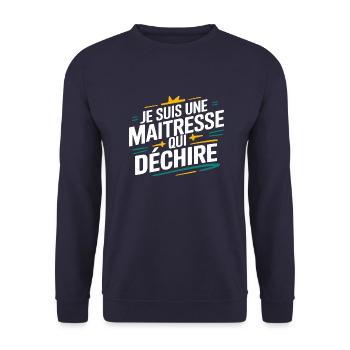 Je suis une maîtresse qui déchire - Sweat-shirt Unisexe - marine - Devant - Alina (178cm) & Michal (187cm)