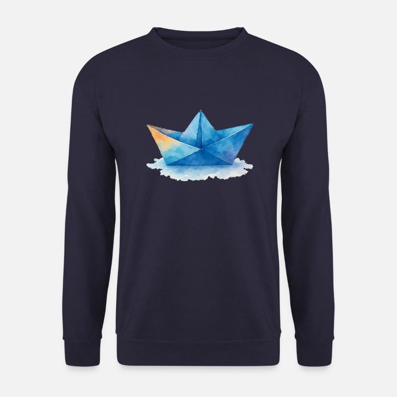 papierboot aquarell - Unisex Pullover - Navy