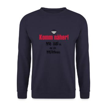 Komm näher! - Unisex Pullover - Navy - Vorne - Alina (178cm) & Michal (187cm)