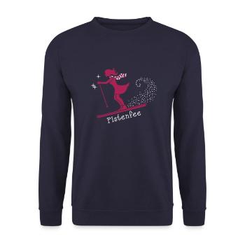 Pistenfee - Unisex Sweatshirt - navy - Front - Alina (178cm) & Michal (187cm)