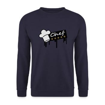 5_stars_chef_grafitti_rectangle - Unisex Sweatshirt - navy - Front - Alina (178cm) & Michal (187cm)