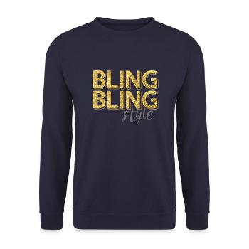 bling bling party style - Unisex Sweatshirt - navy - Front - Alina (178cm) & Michal (187cm)