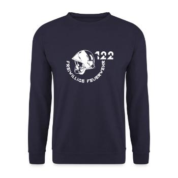 Freiwillige Feuerwehr 122 – SIX 1 weiß - Unisex Pullover - Navy - Vorne - Alina (178cm) & Michal (187cm)