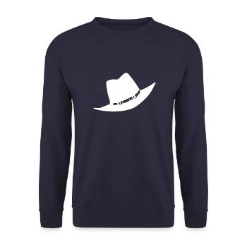 Chapeau en blanc - Sweat-shirt Unisexe - marine - Devant - Alina (178cm) & Michal (187cm)