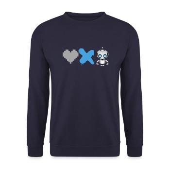 Love Death robot - Unisex Sweatshirt - navy - Front - Alina (178cm) & Michal (187cm)