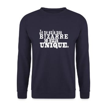 Humour drôle je ne suis pas bizarre je suis unique - Sweat-shirt Unisexe - marine - Devant - Alina (178cm) & Michal (187cm)
