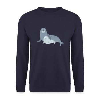 Famille Robbe - Sweat-shirt Unisexe - marine - Devant - Alina (178cm) & Michal (187cm)