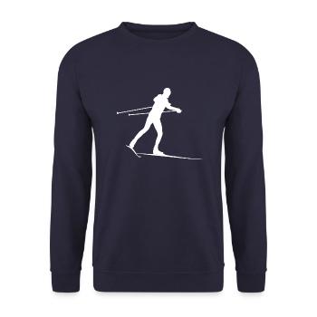Langlauf Biathlon Ski Skiing - Unisex Pullover - Navy - Vorne - Alina (178cm) & Michal (187cm)