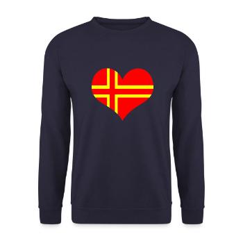 heart Norman flag - Unisex Sweatshirt - navy - Front - Alina (178cm) & Michal (187cm)