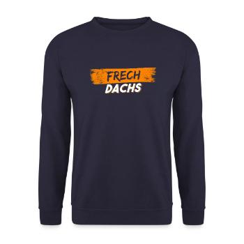 Frechdachs | Spitzname | Kind | Geburtstag | Dachs - Unisex Pullover - Navy - Vorne - Alina (178cm) & Michal (187cm)