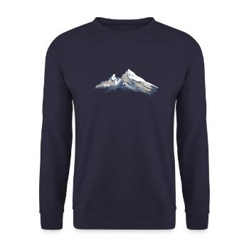 Berg Watzmann Geschenk Geschenkidee - Unisex Pullover - Navy - Vorne - Alina (178cm) & Michal (187cm)