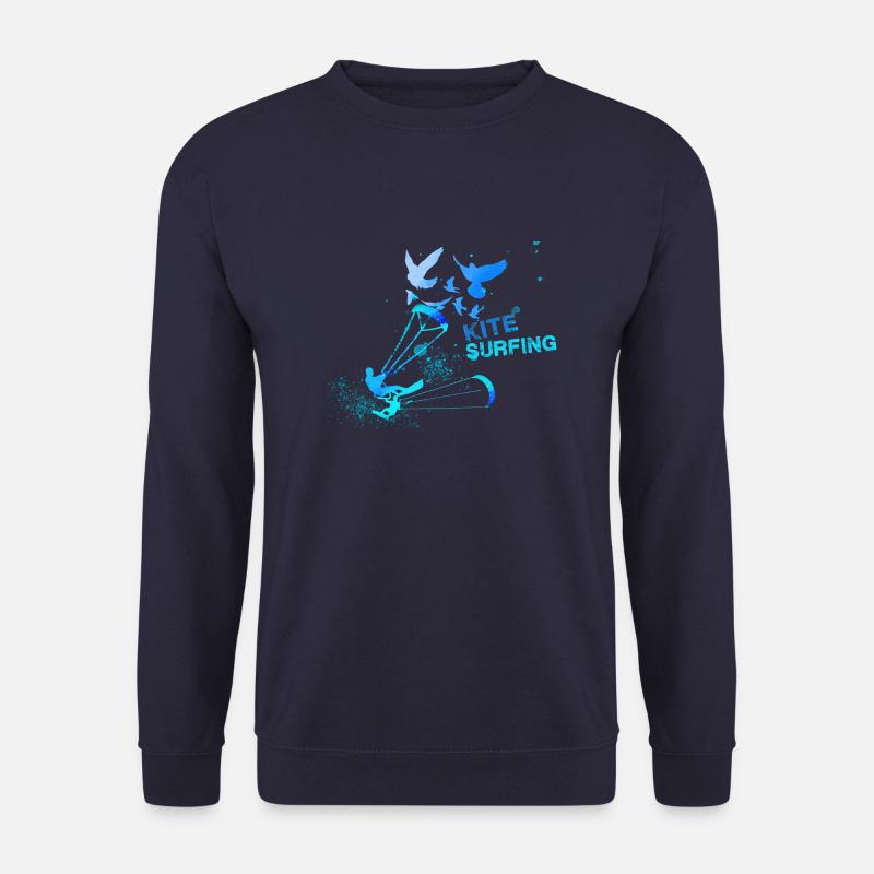 kitesurfing,surfing,surfer,welle,blau,vögel - Unisex Pullover - Navy