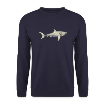 Grands requins blancs requins de mer ailerons de requin silhouette de l’océan01 - Sweat-shirt Unisexe - marine - Devant - Alina (178cm) & Michal (187cm)