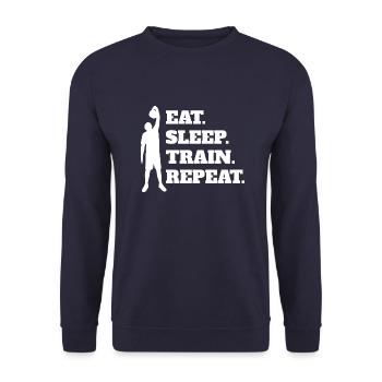 Fitness Strength Training Athlètes Muscle Bodybuilder - Sweat-shirt Unisexe - marine - Devant - Alina (178cm) & Michal (187cm)