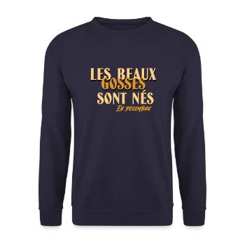 Les beaux gosses sont nés en décembre. - Sweat-shirt Unisexe - marine - Devant - Alina (178cm) & Michal (187cm)