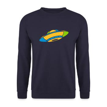 Colorful UFO Mystery Aliens - Unisex Sweatshirt - navy - Front - Alina (178cm) & Michal (187cm)