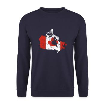 Drapeau du Canada Contour du pays Vintage - Sweat-shirt Unisexe - marine - Devant - Alina (178cm) & Michal (187cm)