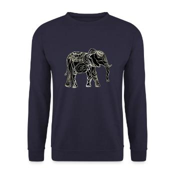 Éléphant - Sweat-shirt Unisexe - marine - Devant - Alina (178cm) & Michal (187cm)