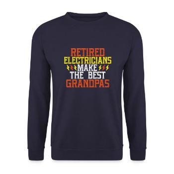 Retired Electricians Make the Best Grandpas - Unisex Sweatshirt - navy - Front - Alina (178cm) & Michal (187cm)