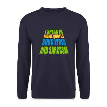 parler des paroles et du sarcasme - Sweat-shirt Unisexe - marine - Devant - Alina (178cm) & Michal (187cm)