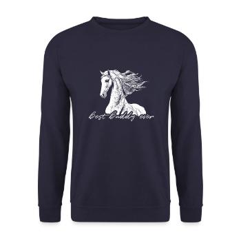 Best Buddy Ever - Beste Freunde für immer. Pferde - Unisex Pullover - Navy - Vorne - Alina (178cm) & Michal (187cm)
