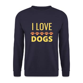 J'aime les chiens -T-shirt original fun - Sweat-shirt Unisexe - marine - Devant - Alina (178cm) & Michal (187cm)