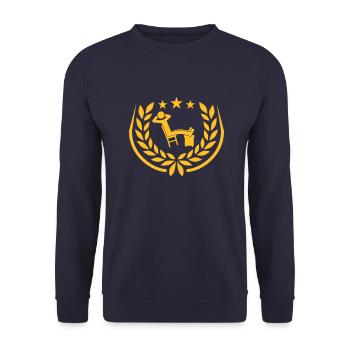 Icon man relaxes laurel wreath - Unisex Sweatshirt - navy - Front - Alina (178cm) & Michal (187cm)