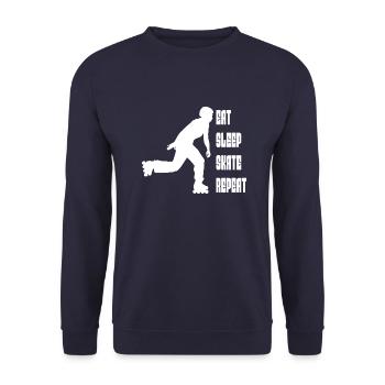 Rollschuh skaten Inliner Geschenk Inline Skater - Unisex Pullover - Navy - Vorne - Alina (178cm) & Michal (187cm)