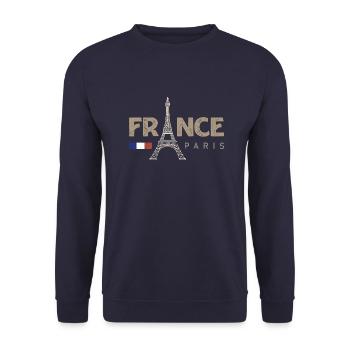 Paris Frankreich Franzose Französisch - Unisex Pullover - Navy - Vorne - Alina (178cm) & Michal (187cm)