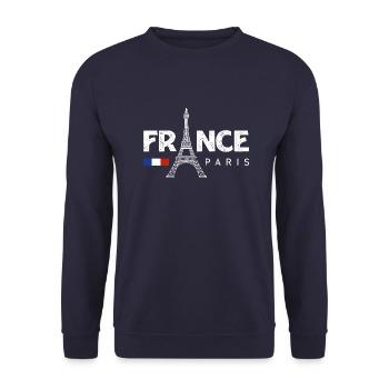 Paris Frankreich Franzose Französisch - Unisex Pullover - Navy - Vorne - Alina (178cm) & Michal (187cm)