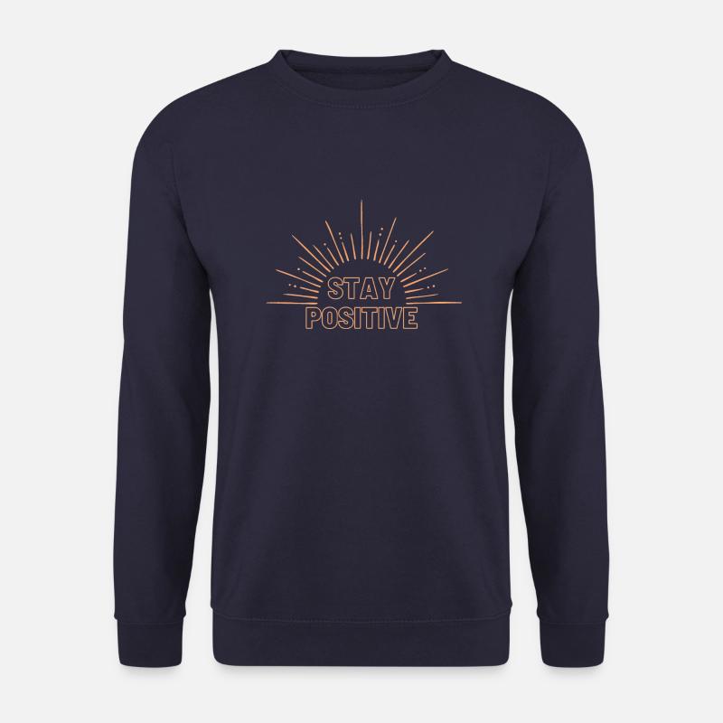 Stay Positive in orange - Unisex Pullover - Navy