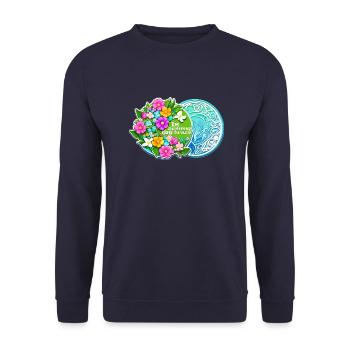Im Sommer vertrauen wir - Unisex Pullover - Navy - Vorne - Alina (178cm) & Michal (187cm)
