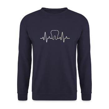 Zahnarzt Zahnmedizin Vintage Zahnheilkunde Spruch - Unisex Pullover - Navy - Vorne - Alina (178cm) & Michal (187cm)